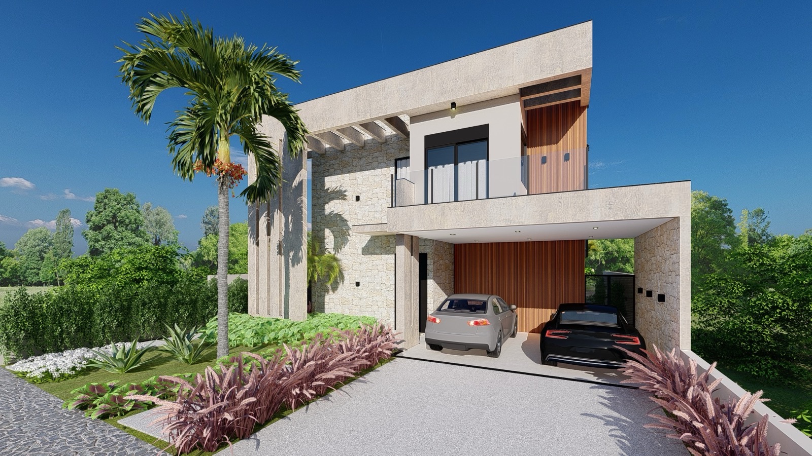 Residência contemporânea de alto padrão com piscina e área de lazer integrada